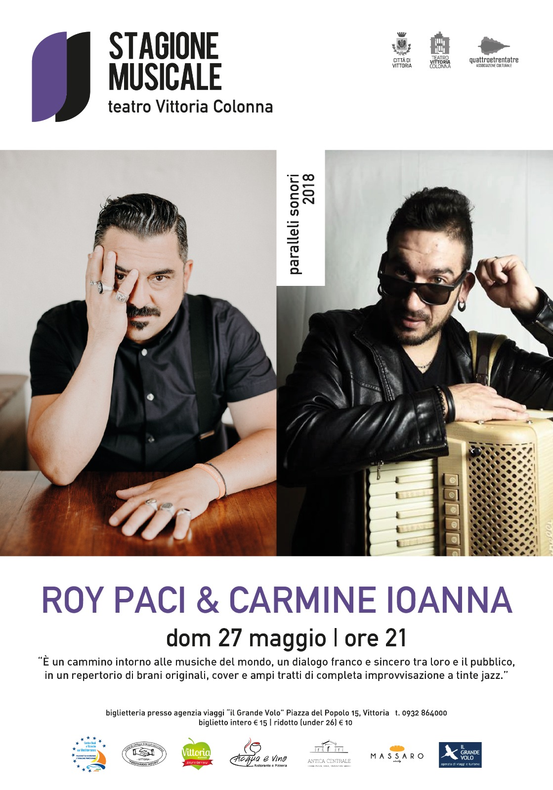 27 maggio – Roy Paci e Carmine Ioanna – Stagione musicale