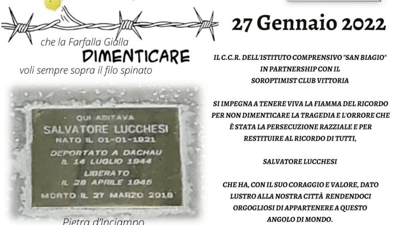 27 Gennaio – Cerimonia di commemorazione Pietra di inciampo: Salvatore Lucchesi