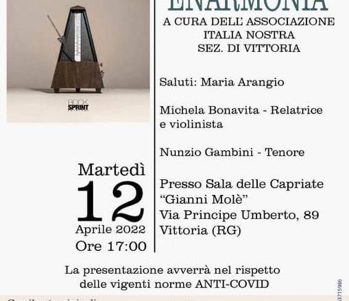 12 aprile: presentazione del libro Enarmonia di Danilo Ferro