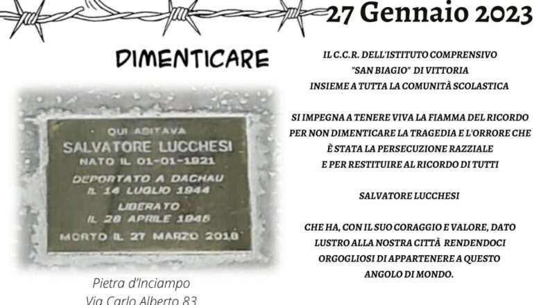 27 Gennaio – Commemorazione pietra di inciampo