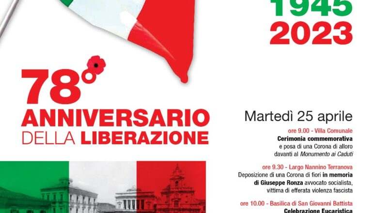 25 Aprile -78° Anniversario della Liberazione – Il programma