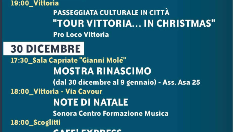 Natale in Festa: appuntamenti dal 25 al 31 Dicembre