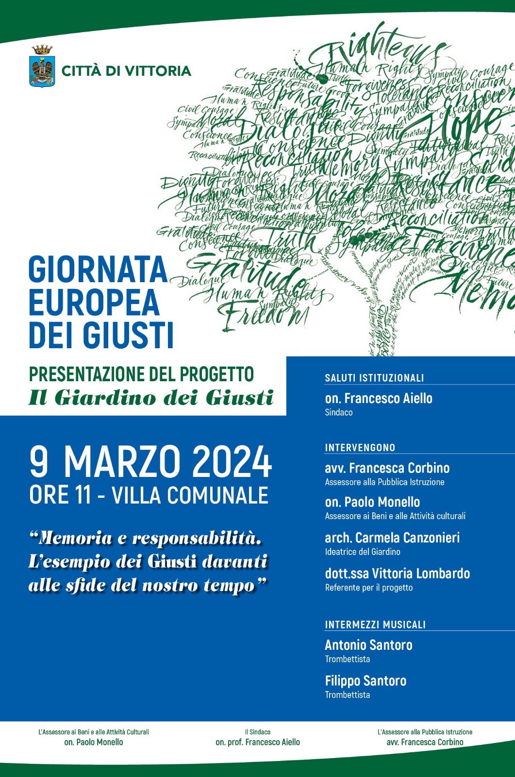 Marzo Giornata Europea Dei Giusti Vittoria Cultura