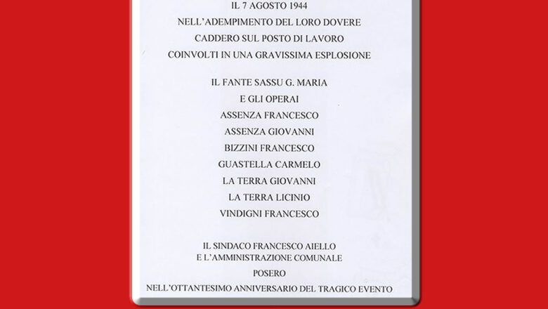 7 Agosto: 80mo anniversario della strage sul lavoro alla stazione ferroviaria